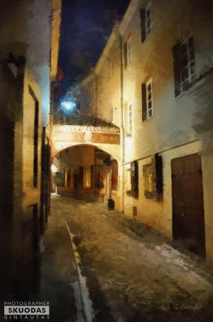 Gintautas Skuodas. Photo from the series "Painting vision". Old town of Kaunas. The photograph is printed on canvas. With support. 50 X 70 cm. 120 €